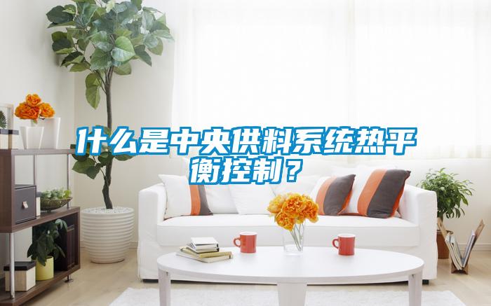 什么是中央供料系統(tǒng)熱平衡控制？