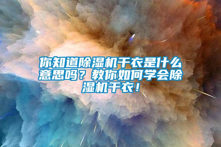 你知道除濕機干衣是什么意思嗎？教你如何學會除濕機干衣！