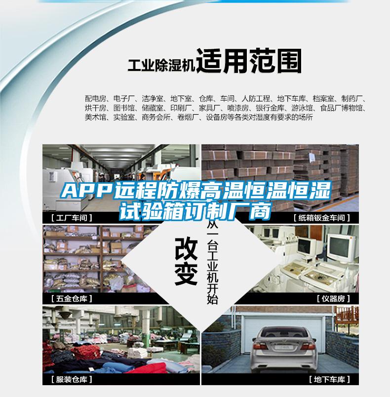 APP遠(yuǎn)程防爆高溫恒溫恒濕試驗箱訂制廠商