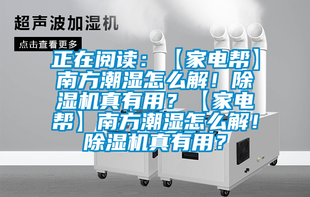 正在閱讀：【家電幫】南方潮濕怎么解！除濕機真有用？【家電幫】南方潮濕怎么解！除濕機真有用？