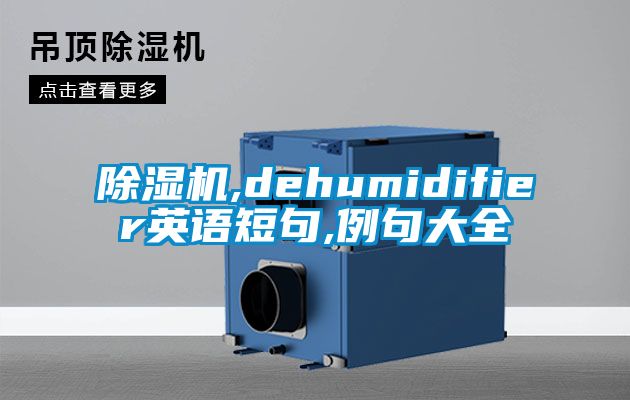 除濕機(jī),dehumidifier英語短句,例句大全